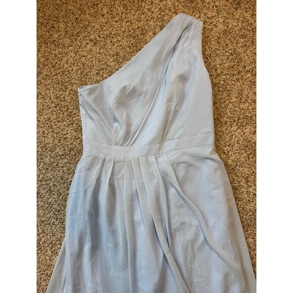 David's Bridal,  one shoulder,  Light Blue tulle;  size 12 womens - Picture 7 of 11